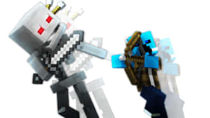 Minecraft Skeleton With Bow And Arrow Wallpaper