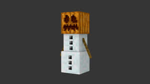 Minecraft Snow Golem Standing Tall In Snowy Terrain Wallpaper