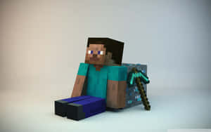 Minecraft Steve With Pickaxe Wallpaper