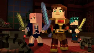 Minecraft Story Mode Adventure At Its Peak Wallpaper