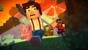 Minecraft Story Mode Adventure In Action Wallpaper