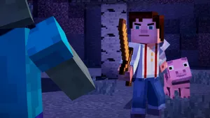 Minecraft Story Mode Adventure Scene Wallpaper