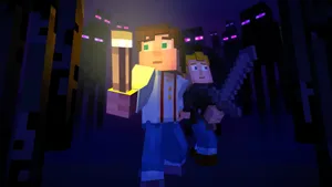 Minecraft Story Mode Adventure Scene Wallpaper