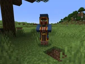 Minecraft Villager In A Scenic Landscape Wallpaper