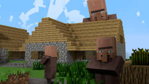 Minecraft Villager In Action Wallpaper