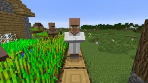 Minecraft Villager In An Enchanting Landscape Wallpaper