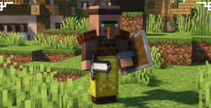 Minecraft Villager In The Village Wallpaper