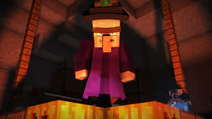 Minecraft Witch With Brewing Stand Wallpaper