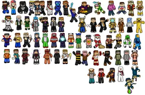 Minecraft Youtubers Gaming Together Wallpaper