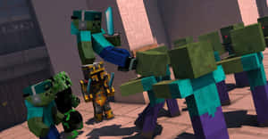 Minecraft Zombie Emerging From The Shadows Wallpaper