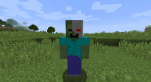 Minecraft Zombie In Its Haunted World Wallpaper