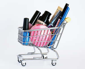 Mini Cart Fullof Cosmetics Wallpaper