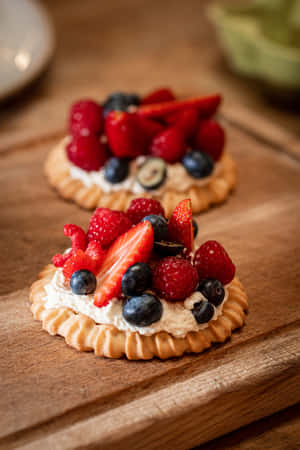 Mini Cookie Tart Berry Wallpaper