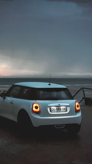 Mini Cooper S E Dusk Beachside Wallpaper