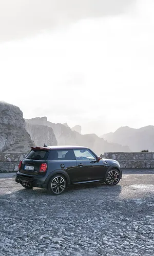 Mini Cooper S E Mountain Backdrop Wallpaper