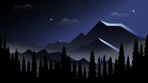 Minimal Forest At Night Wallpaper