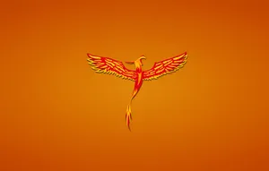 Minimal Phoenix With Fire Wings Wallpaper