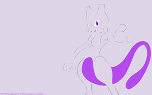 Minimal Shiny Mewtwo Vector Wallpaper