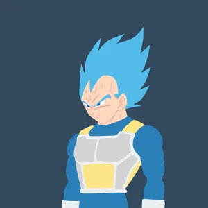 Minimalist 1080x1080 Vegeta Blue Vector Art Wallpaper