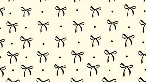 Minimalist Aesthetic Bow Pattern Wallpaper