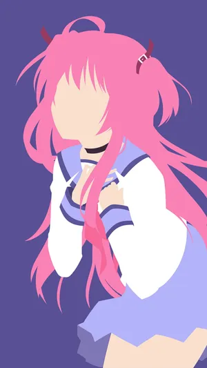 Minimalist Anime Phone Yui Angel Beats Wallpaper