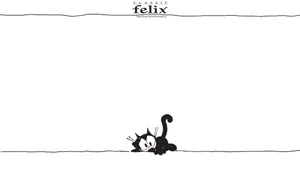 Minimalist Artwork Of Felix The Cat Against A White Background Wallpaper