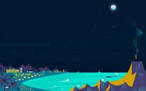 Minimalist Beach Sunset Wallpaper