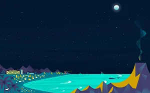 Minimalist Beach Sunset Wallpaper