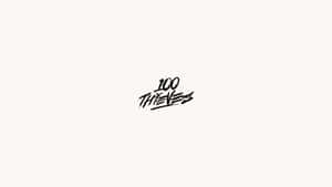 Minimalist Black And White 100 Thieves Wallpaper