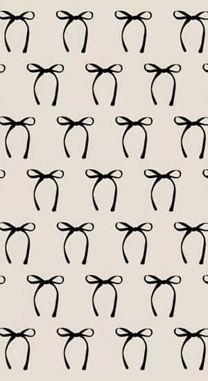 Minimalist Black Bow Pattern Wallpaper