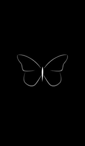 Minimalist Black Butterflyon Dark Background Wallpaper