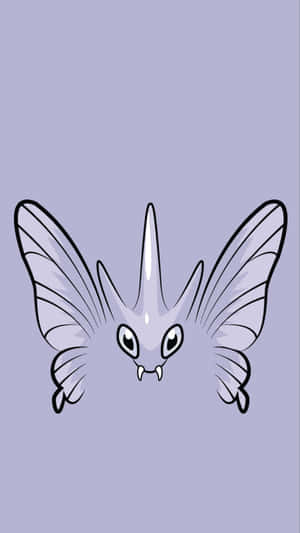 Minimalist Black Outlines Of Venomoth Wallpaper