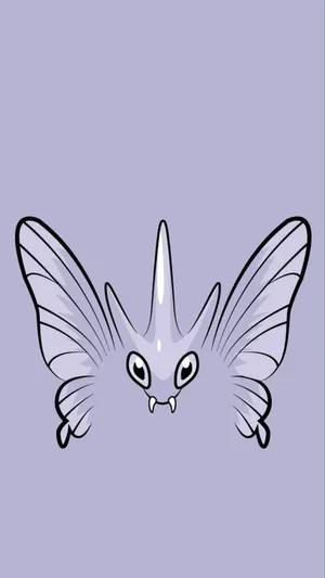 Minimalist Black Outlines Of Venomoth Wallpaper