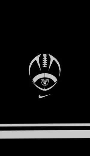Minimalist Black Raiders Football Logo Wallpaper