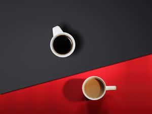 Minimalist Black Red Coffee Tea Contrast Wallpaper