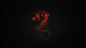 Minimalist Black Red Dragon Wallpaper