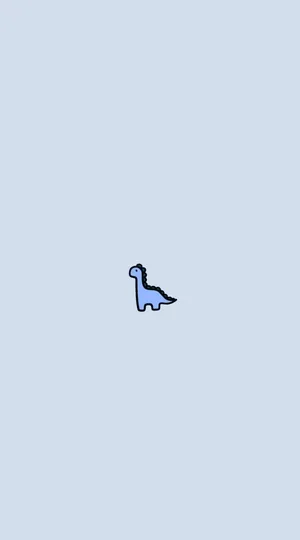 Minimalist Blue Dinosaur Aesthetic Wallpaper Wallpaper