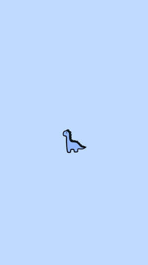 Minimalist Blue Dinosaur Illustration Wallpaper