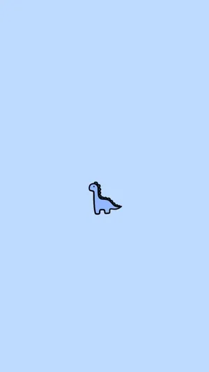 Minimalist Blue Dinosaur Illustration Wallpaper