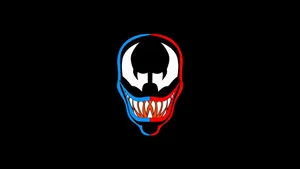 Minimalist Blue Red Venom Wallpaper