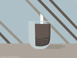 Minimalist Boba Tea Illustration.jpg Wallpaper