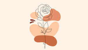 Minimalist_ Boho_ Rose_ Artwork Wallpaper