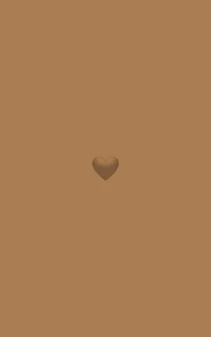 Minimalist Brown Aesthetic With Heart Wallpaper