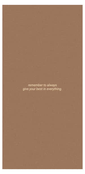 Minimalist Brown Aesthetic With Quote Wallpaper