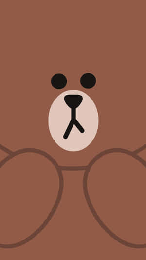 Minimalist Brown Bear Illustration Wallpaper