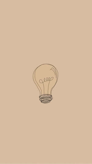 Minimalist Brown Lightbulb Aesthetic Wallpaper