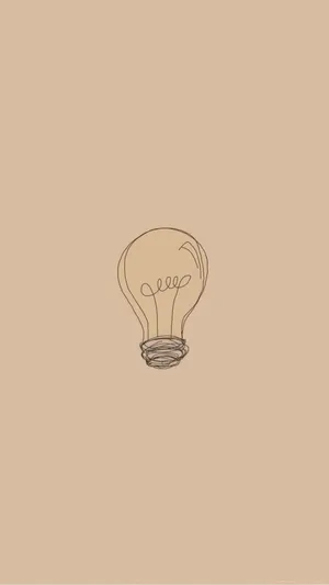 Minimalist Brown Lightbulb Aesthetic Wallpaper