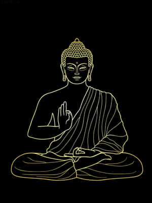 Minimalist Buddha Line Art Wallpaper