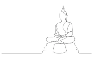 Minimalist Buddha Line Art.jpg Wallpaper