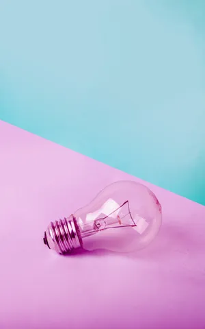Minimalist Bulb In Pastel Blue And Violet Wallpaper